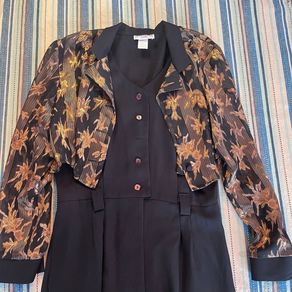 80s black & gold jumpsuit - Picture 4 of 5